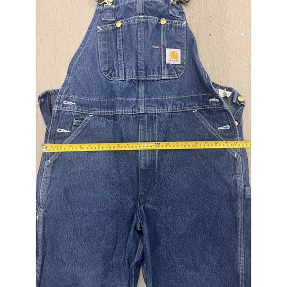 Carhartt R08 DNM Denim Dungaree Work Jeans Mens 38x30 Relaxed Fit Heavyweight - Picture 4 of 7